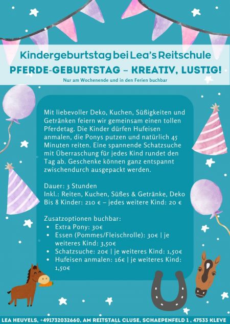 Kindergeburtstag Pferde-Geburtstag -Kreativ, Lustig | Lea's Reitschule in Kleve - Materborn